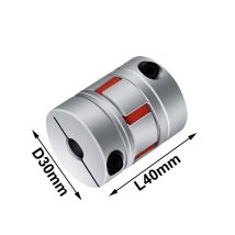 LM-Serie D30L40-Serie 1 STÜCK Flexible Pflaumenklemmenkupplung D30 L40 Schaftgröße CNC-Backenwellenkupplung 8/10/12/14/16 mm D30L40 Paare