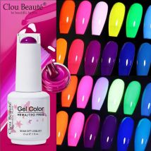 Clou Beaute Smalto per unghie gel solido 15ml Bianco latte Neon Verde Vernice gel Soak off Smalto gel Nail art Unghie semipermanenti