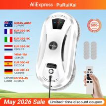 Robot Aspirapolvere Ultra Sottile PuRuiKai per Pulizia Finestre, Robot Elettrico per Vetri con Telecomando per Casa