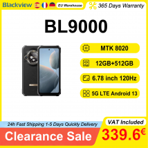 Blackivew Smartphone BL9000 5G LTE 6,78 Zoll 12GB RAM+512GB ROM MTK 8020 50MP Dual-Screen FHD-Display 8800mAh 120W Schnellladung