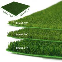 Evemodel 1pc 20cm * 20cm Tappetino per erba quadrata 3mm 5mm 8mm di spessore Tappeto per prato artificiale per progetto fai da te Modello Scena Layout ferroviario