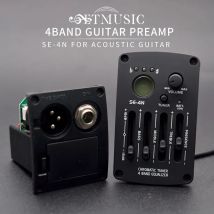 Akustikgitarren-Vorverstärker SE-4N, 4-Bänder, EQ, Equalizer-Tonabnehmer, Guitarra-Vorverstärker, Piezo-Tonabnehmer mit LCD-Tuner, Gitarrenteile und Zubehör