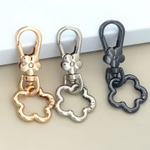 2Pcs Swivel Clasp Clip, Lobster Clasps with Flower Shape Keychain Clip Key Ring for Keychain Backpack