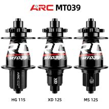 ARC MT039 MTB-Fahrradnaben, 32 Löcher vorne, 9/15 x 100 mm, hinten 135 142 mm, Fahrradnaben, 6 Sperrklinken, 114 Klicks für HG 8 9 10 11 MS XD 12 Geschwindigkeit