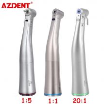 AZDENT Dental 1:5/1:1/20:1 LED Fiber Optic Low Speed Handstück Interne Spray Contra Winkel Push