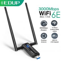 EDUP 1672 Scheda di Rete Wireless WiFi 6E 3000Mbps, Adattatore WiFi USB 3.0 Tri-Band 2.4G 5G 6G con Antenna ad Alto Guadagno, Dongle Ricevitore WiFi