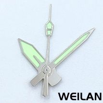 Silber-schwarze Zeiger, leuchtend, passend für NH35 NH36 7S26 7S36 4R35 4R36 Uhrwerk