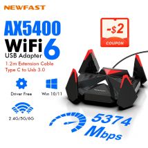 Newfast Adaptador Wifi 6 USB 3.0 Adapter AX5400 6G/5G/2G High Gain Antena Para Wifi6 PC Cle Netzwerk Karte Empfänger Verlängerung Kabel