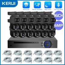 KERUI 3K 6MP Full HD Dual Objektiv PTZ WIFI IP Kamera 16CH POE NVR Überwachung Kamera System Home Security H.265 CCTV Video