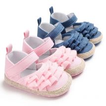 Meckior schöne Spitze Baby Mädchen Schuhe Frühling Herbst flache weiche Sohle Anti-Rutsch-Kleinkind ersten Walking Krippe Schuh für 0-18 Monate