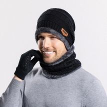 Frauen Männer Wolle Hut Schal Zwei-stück Set Skullies Beanies Hut Warm Halten Plüsch Gestrickte Kappe Herbst Winter Warme schützende Gesicht Hals