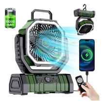 Ventilatore da campeggio con luce a LED ad alta capacità da 20000mAh circolatori d'aria Wireless mobili ventilatore da esterno con gancio