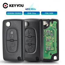 KEYYOU Für Citroen C4 C5 C6 C8 Xsara Picasso Für Peugeot 107 207 307 308 CE0536/0523 Fernbedienung Auto Schlüssel FRAGEN/FSK 434 Mhz