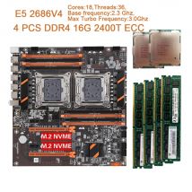 X99 Dual CPU Motherboard X99 Motherboard LGA 2011 v3 E-ATX USB3.0 SATA mit Dual Xeon E5 2686V4 Dual M.2 Slot 8 DIMM DDR4 2011-3