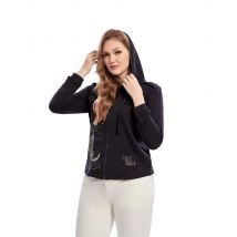 Damen-Strickoberteil in Übergröße, lässig, Rundhalsausschnitt, einfarbig, Polyester, Frühlingsmode, nicht dehnbar, gewebter Stoff