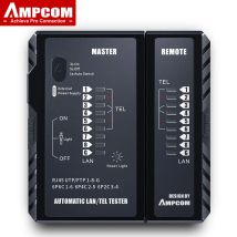 AMPCOM Tester kabli sieciowych, CAT5E CAT6 CAT6A CAT7 RJ45 Kabel sieciowy 8P8C POE RJ11 Tester ciągłości linii telefonicznej