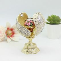 SHINNYGIFTS Osterei, dekorative Faberge-Eierbox, Luxus-Kollektion, Emaille-Schmuck-Ornament-Box, einzigartige Heimdekoration, Ostergeschenke