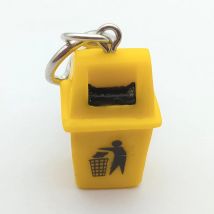 Neue Mode Mülleimer Schlüsselanhänger Auto Epoxy Schlüsselanhänger Ring Mini Müll Klassifizierung Charms Anhänger Schlüsselanhänger Halter
