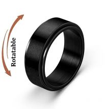 Metall Spinner Zappeln Black Rock Band Ringe Für Männer Anti Rotierenden Angst Control Entspannende Joint Ring Zubehör Bague Homme
