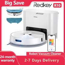 Redkey R10 Robot Odkurzający 2w1 z Funkcją Automatycznego Odkurzania i Mopowania, Nawigacją LiDAR, Mocnym Ssaniem 4000Pa i Pojemnością Worka na Kurz 4L