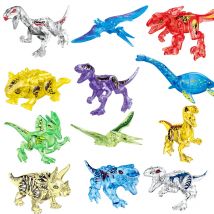 Jurassic Dinosaurier Bausteine Indominus Rex DIY Tyrannosaurus Action Figure Modelle Kinder Spielzeug Tiere Kristall Geschenke