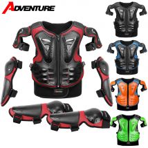 Kid's Motorcycle Armor Vest Protection Motocross Body Armor Jacket Protective Armors Riding Kneepads Moto Full Armor Children