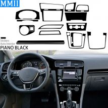 15 stücke kompletter Satz Klavier schwarz Innen Armaturen brett Abdeckung für Volkswagen Golf 7 gti mk7 2012-2015 Auto Dekoration Zubehör Aufkleber