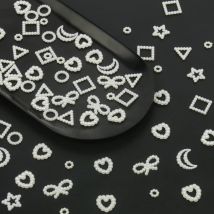 40 teile/paket Hohle Perle Weiße Farbe Lose Herz Stern Perlen Kunststoff Ohne loch DIY Handwerk Dekoration für Schmuck Machen