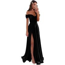 Damen-Abschlussballkleider aus Satin mit langem Schlitz, formelle Kleider, schulterfrei, für Abend, Hochzeit, Party, gerüscht, herzförmig, mit Schnürung am Rücken