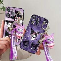 Für Xiaomi Redmi 9 10 10A 12 13 10C 12C 13C 14C Note 8 9 9s 10 11 12 13 14 Pro Lila Kuromi Hülle mit Schlüsselanhänger