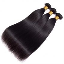 8-30 Zoll gerade Echthaar-Bündel, unverarbeitetes 12A brasilianisches reines Haar, 100 % Echthaarverlängerungen, natürliches Schwarz für Frauen