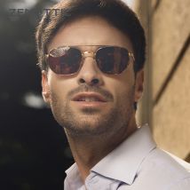 ZENOTTIC Modische sechseckige Pilot-polarisierte Sonnenbrille für Damen und Herren – Vintage-Mode-Doppelsteg-Metall-UV400-Schutzschirm
