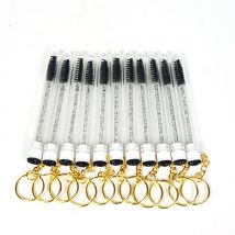 20pcs Keyring Eyelash Spoolies Brush Mascara Wand Tubes with Diamond Key Chain Eyelash Extension Makeup Tools