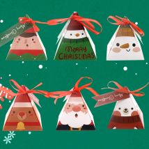 6 Stück Weihnachten Süßigkeiten Boxen Karton Santa Deer Schneemann Keksdose für Frohe Weihnachten Party Tisch dekoration Kinder Süßigkeiten Verpackungen