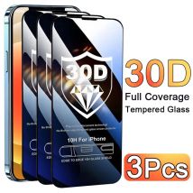 3 SZT. Szkło Hartowane 30D na Ekran do IPhone 17 Air 13 14 11 15 16 Pro Max Plus 12 Mini XS XR X Folia Ochronna