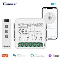 GIRIER Tuya Smart WiFi RF433 Moduł przełącznika kurtyny do elektrycznej rolety silnikowej 1 Gang Działa Alexa Alice Google Home
