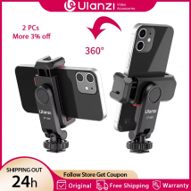 Ulanzi ST-06S Supporto per telefono con ripresa verticale per fotocamera DSLR Supporto per monitor Morsetto per montaggio su treppiede per riprese Vlog su smartphone