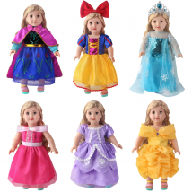 Cosplay Anime Figura Costume 18 pollici Ragazza bambola Anna Vestiti Orni americani e generazione Giocattoli per bambini Bambole Accessori Abito Elsa