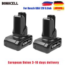 Batteria sostitutiva agli ioni di litio da 12 V 6,0 Ah per utensili elettrici al litio Bosch BAT420 da 12 Volt Max 2607336013 2607336014   gba 12v 6.0ah