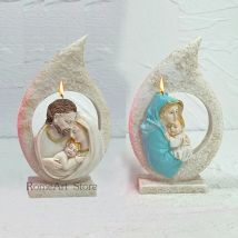 1 stücke Jesus nach Hause Silikon Kerzen form DIY Madonna und Jesus Statue Handwerk Harz Gips Seifen form Home Art Dekoration Geschenk