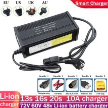 48V 60V 72V 10A Geländewagen 13S 16S 20S Lithium-Ionen-Ladegerät 54,6V 67,2V 84V 10A Hochleistungs-Intelligentes Display Metallgehäuse