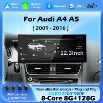 Radio Multimedia para Auto con Android 16, Carplay Inalámbrico, GPS, Pantalla Ultrafina, DSP, Estéreo, WiFi, para Audi A4 B8 A5 2009-2016