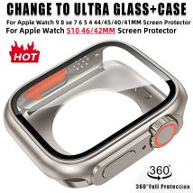 Protezione Schermo per Apple Watch 46mm 45mm 44mm 40mm 41mm 42mm, Custodia Rigida in PC Anteriore e Posteriore per iWatch Serie 10 9 8 7 SE 6 5, Trasforma in Ultra