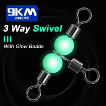 10 Stücke Drei Weg Angeln Wirbel Tackle 3 Weg Wirbel Salzwasser Angeln Wirbel Angelschnur Stecker Mit Glow Perlen