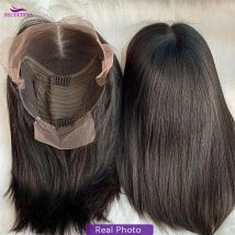 Parrucca Bob 13x4 Parrucche anteriori in pizzo per capelli umani Capelli umani pre pizzicati con capelli del bambino Parrucche per capelli corti economici da 10-16 pollici Consegna veloce