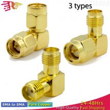 Stecker SMA auf SMA Stecker Winkelkonverter 90-Grad-Koaxialadapter rechtwinkliger Steckeradapter für WIFI-Antenne FPV