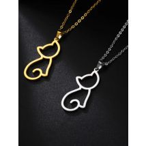 Sipuris New In Cute Cat Necklace For Women Men Stainless Steel Golden Choker Animal Necklace Fashion Jewelry Christmas Gift