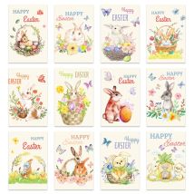 12/24 stücke Ostern Postkarte Niedlichen Kaninchen Eier Muster Grußkarten Frohe Ostern Party Dekoration Frühling Party Liefert Geschenke gards