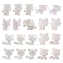 5 Pcs Minilpsshop Custom White Base for DIY Figure Figure Collie Cat Sitting Cat Ferret Kid Gift (Multiple Choice) for lps