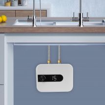 Scaldabagno elettrico mini serbatoio da 6 litri 1500 W 30-65 ° C Stoccaggio caldaia regolabile, istantaneo caldo, installazione rapida e facile per Kichen